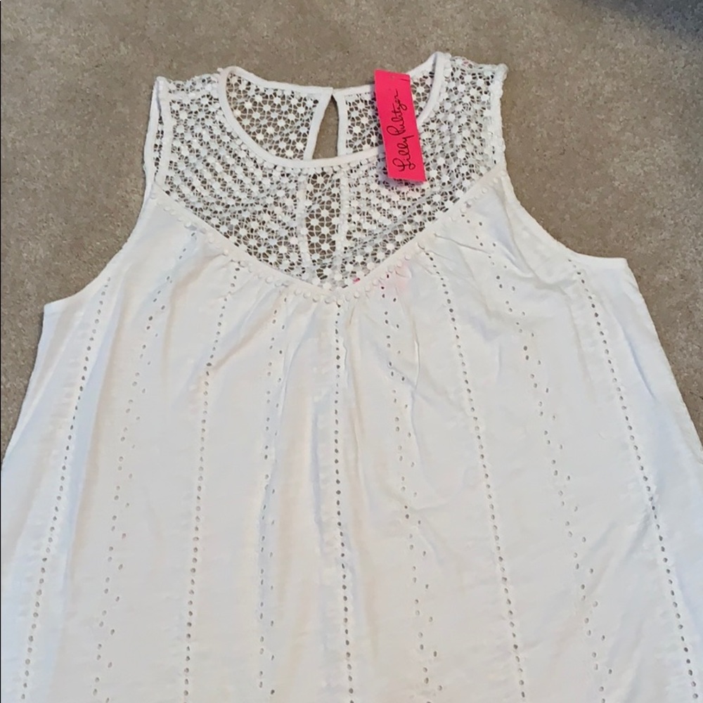 Lilly Pulitzer striped eyelet top